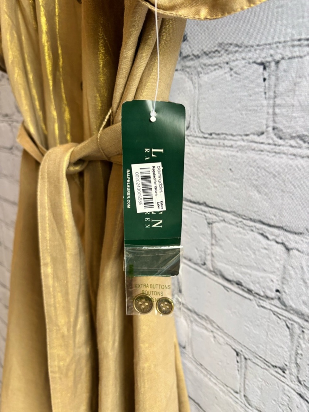 *NEW* Ralph Lauren Woman Casablanca Linen Gold Shimmer Dress - Size 22W - Picture 6 of 6